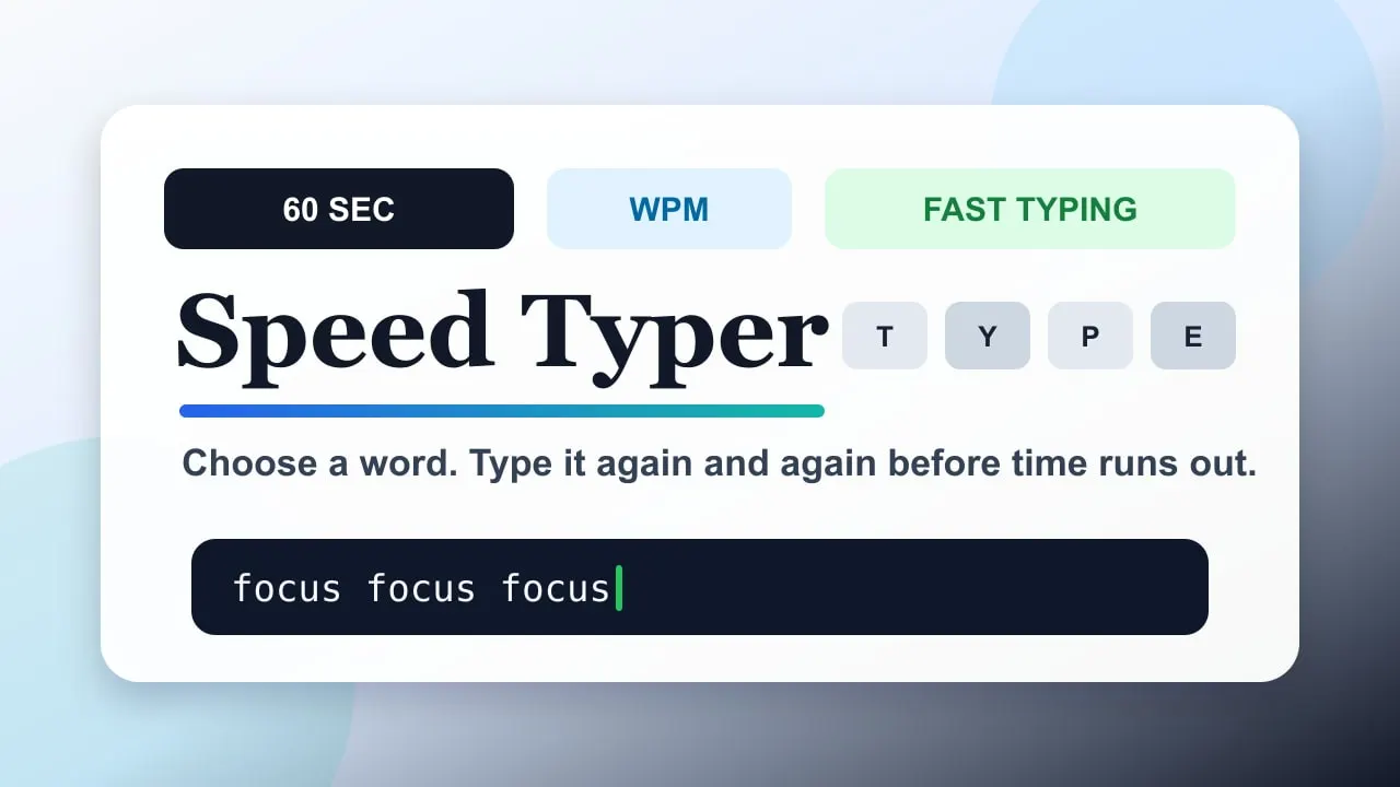 Play Speed Typer - Free Online Puzzle Game